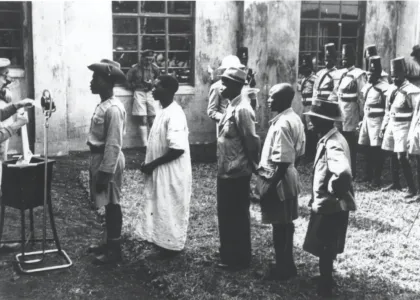 Relatives Broadcasting to East African Troops Overseas